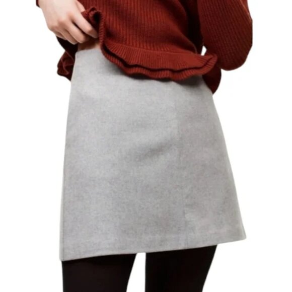 Aritzia Wilfred Essonne Wool Cashmere Mini Skirt Light Grey Size 4 - Picture 9 of 9